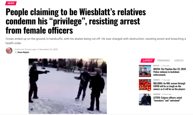 People claiming to be Wiesblatt’s relatives condemn his “privilege”, resisting arrest from female officers