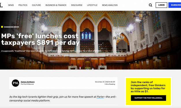 MPs ‘free’ lunches cost taxpayers $891 per day