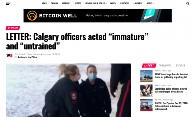 LETTER: Calgary officers acted “immature” and “untrained”
