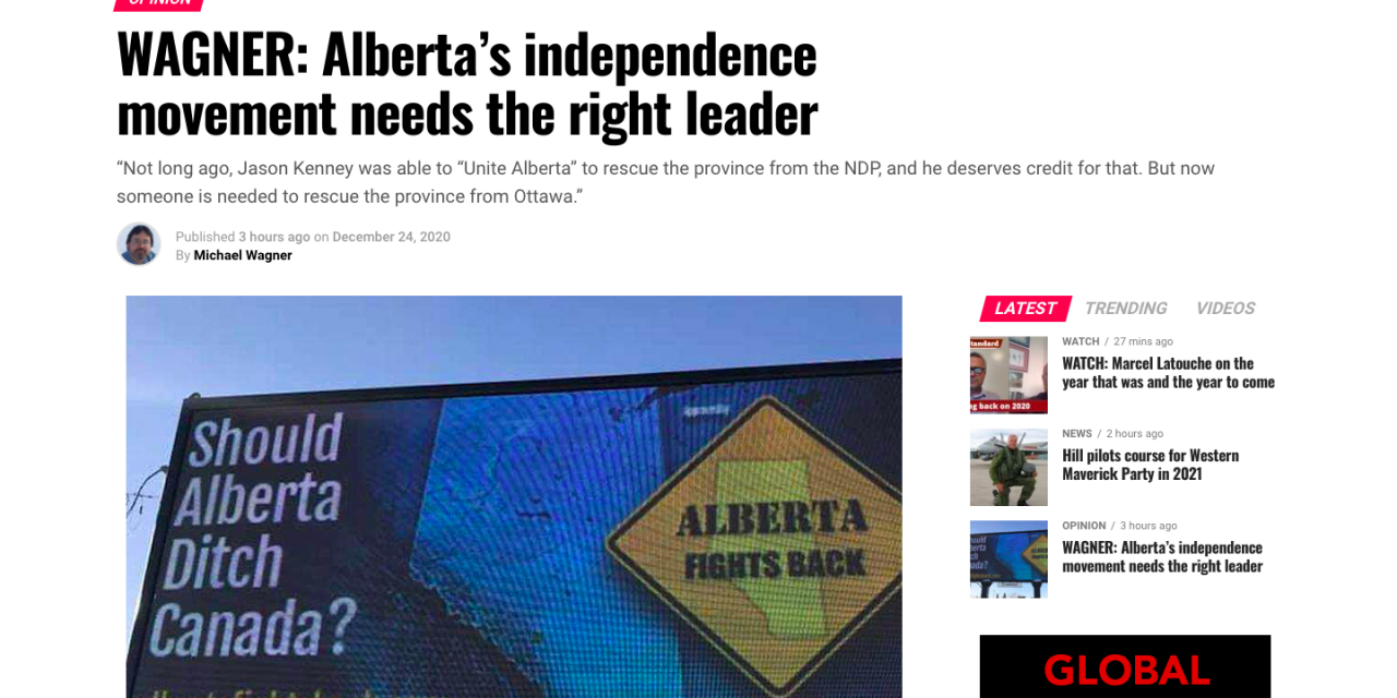 WAGNER: Alberta’s independence movement needs the right leader