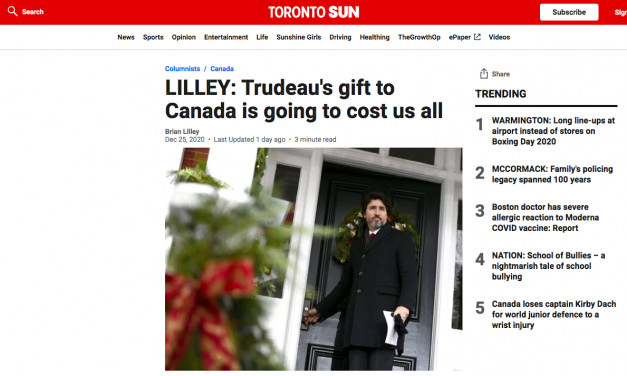 LILLEY: Trudeau’s gift to Canada is going to cost us all
