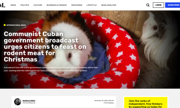 Communist Cuban government broadcast urges citizens to feast on rodent meat for Christmas