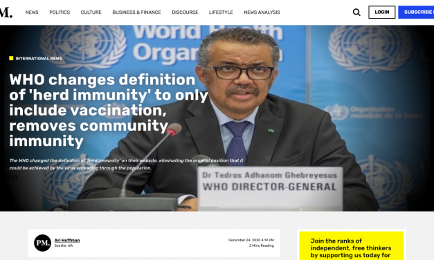 WHO changes definition of ‘herd immunity’ to only include vaccination, removes community immunity