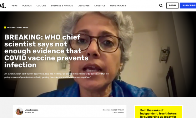 BREAKING: WHO chief scientist says not enough evidence that COVID vaccine prevents infection