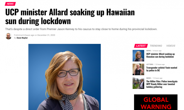 UCP minister Tracy Allard soaking up Hawaiian sun during lockdown