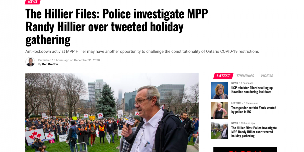 The Hillier Files: Police investigate MPP Randy Hillier over tweeted holiday gathering