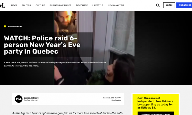 WATCH: Police raid 6-person New Year’s Eve party in Quebec