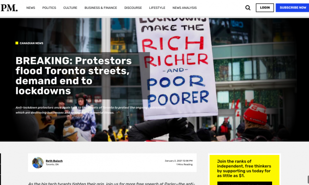 Protestors flood Toronto streets, demand end to lockdowns