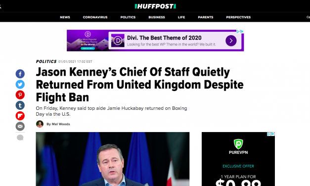 Jason Kenney’s Chief Of Staff “JAMIE HUCKABAY” Quietly Returned From United Kingdom Despite Flight Ban