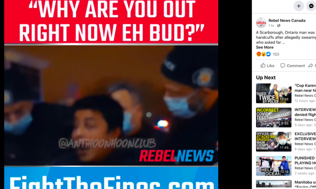 A Scarborough, Ontario man was placed in handcuffs after allegedly swearing at Police who asked for his ID