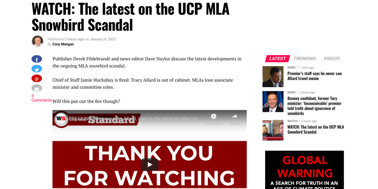 WATCH: The latest on the UCP MLA Snowbird Scandal