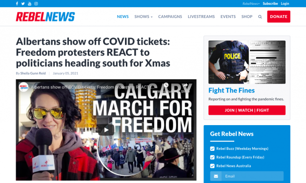 WATCH: Albertans show off COVID tickets: Freedom protesters REACT to politicians heading south for Xmas
