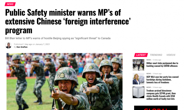 Public Safety minister warns MP’s of extensive Chinese ‘foreign interference’ program