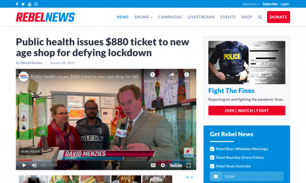 WATCH: Public health issues $880 ticket to new age shop for defying lockdown