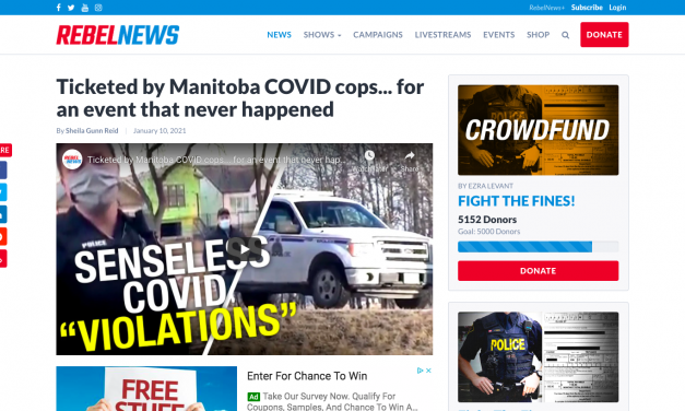 WATCH: Ticketed by Manitoba COVID cops… for an event that never happened