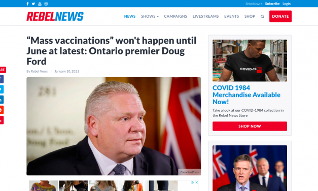 “Mass vaccinations” won’t happen until June at latest: Ontario premier KING FORD