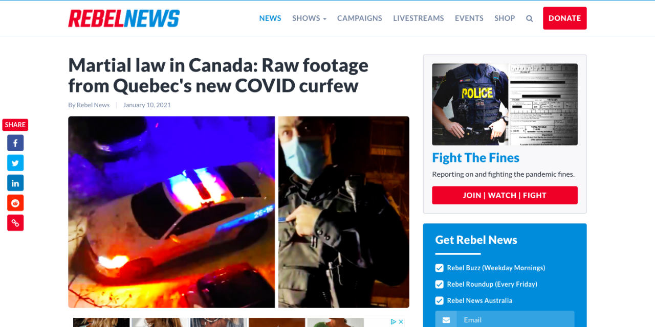 WATCH: Martial law in Canada: Raw footage from Quebec’s new COVID curfew