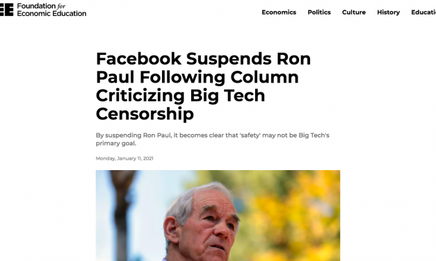 Facebook Suspends Ron Paul Following Column Criticizing Big Tech Censorship