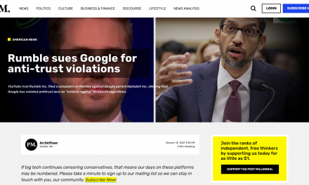 Rumble sues Google for anti-trust violations