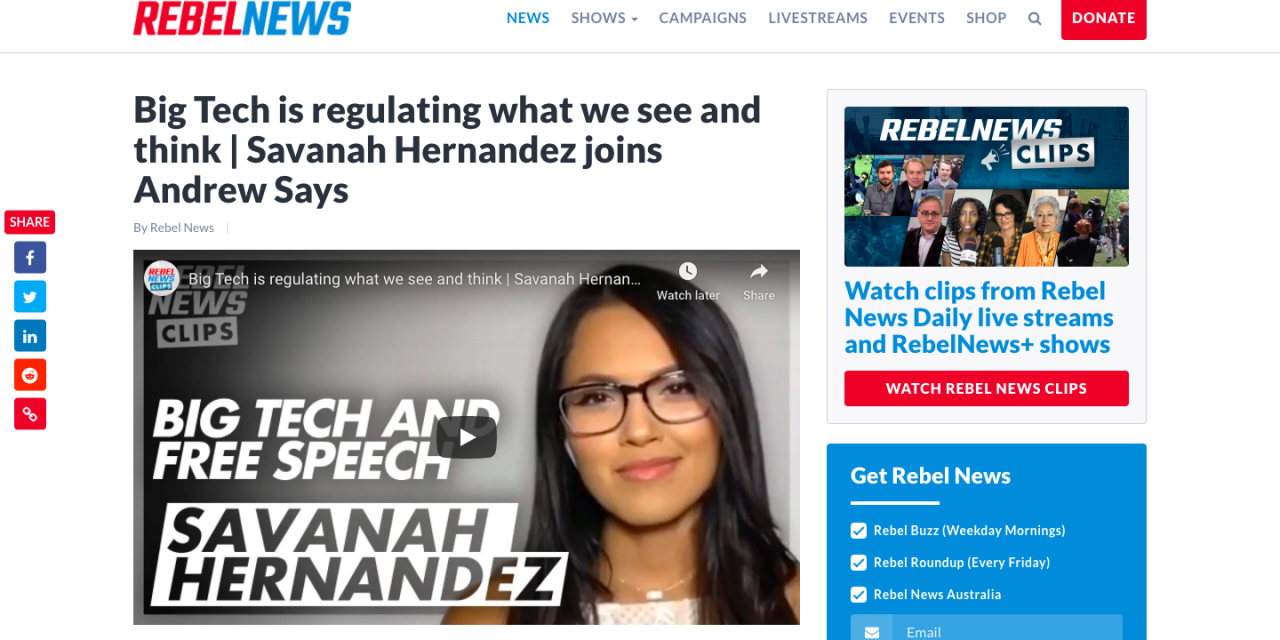 WATCH: Big Tech is regulating what we see and think | Savanah Hernandez joins Andrew Says