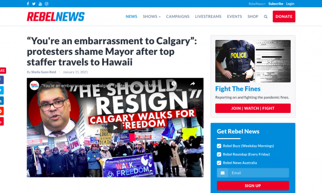 WATCH: “You’re an embarrassment to Calgary”: protesters shame Mayor NAHEED NENSHI after top staffer travels to Hawaii