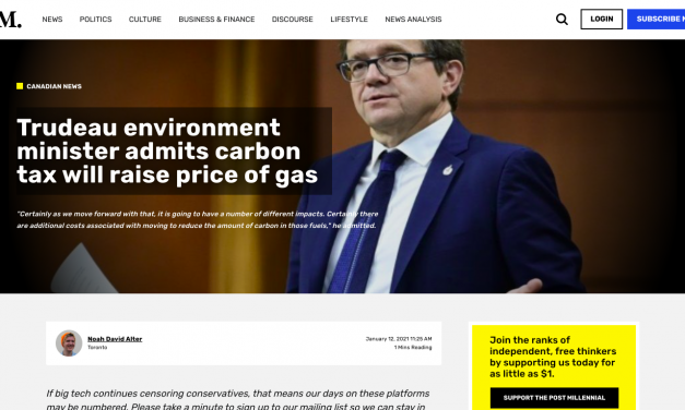 Trudeau environment minister “JONATHAN WILKINSON” admits carbon tax will raise price of gas
