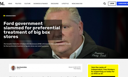 King Ford government slammed for preferential treatment of big box stores