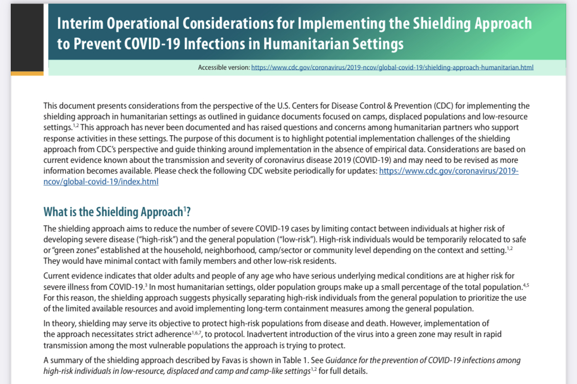 Interim Operational Considerations for Implementing the Shielding ...