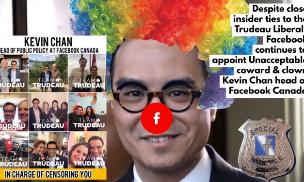 Despite close insider ties to the Trudeau Liberals Facebook continues to appoint unaccountable coward & clown Kevin Chan head of Facebook Canada