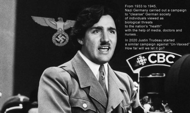 Justin Trudeau following in footsteps of Adolf Hitler in goal of creating a “master race,” coercively ordering for the vaccination of all Canadians