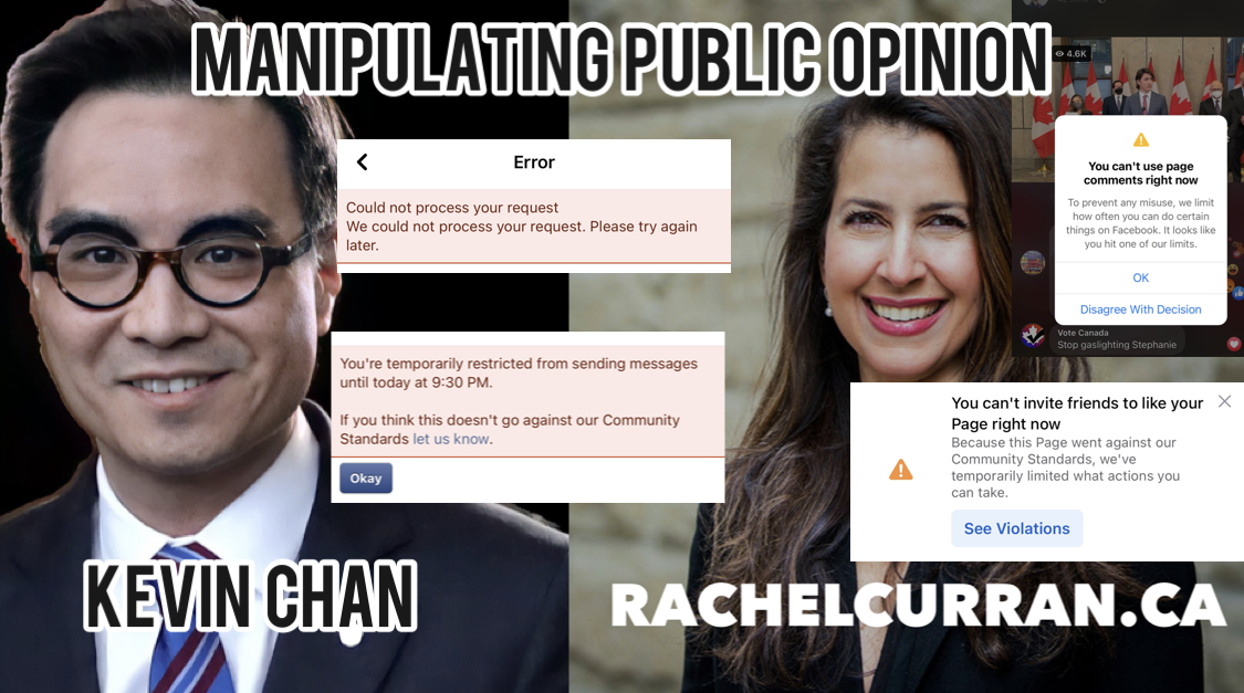 Rachel Curran & Kevin Chan at Facebook Manipulating Public Opinion Censoring Canadians