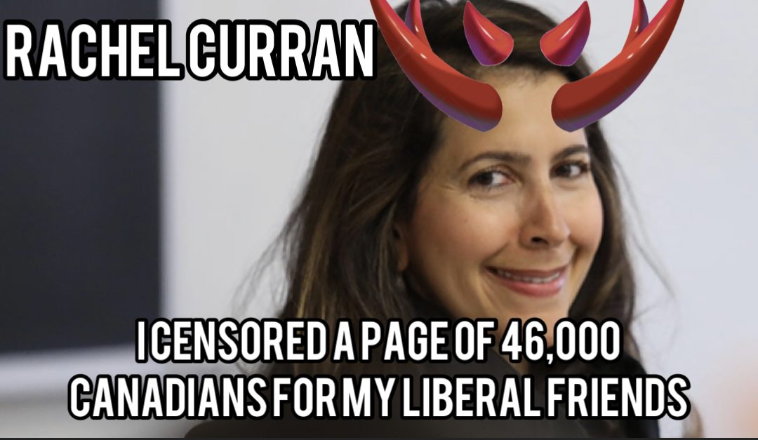 Rachel Curran at Meta Canada Defrauded 46,000 Canadians of their public opinion. Vote Canada page ripped down!
